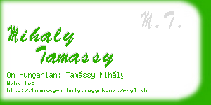 mihaly tamassy business card