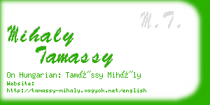 mihaly tamassy business card